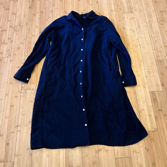Muji Dresses & Skirts - Muji Dark Blue Long Sleeve Dress